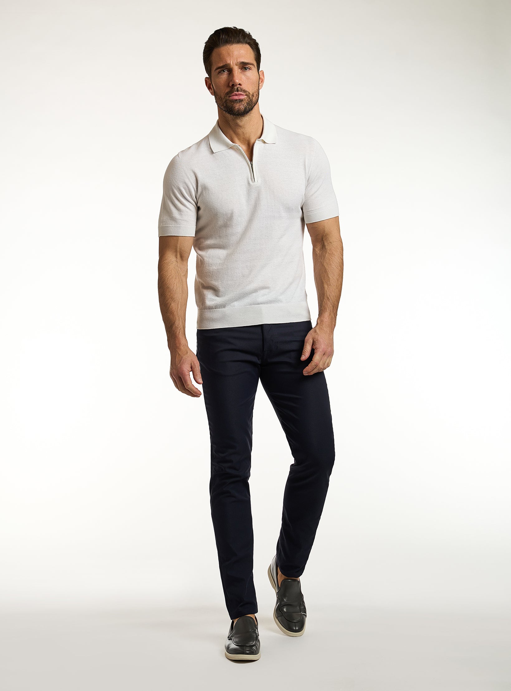 Refined T-Shirt Cashmere & Cotton Half Zip