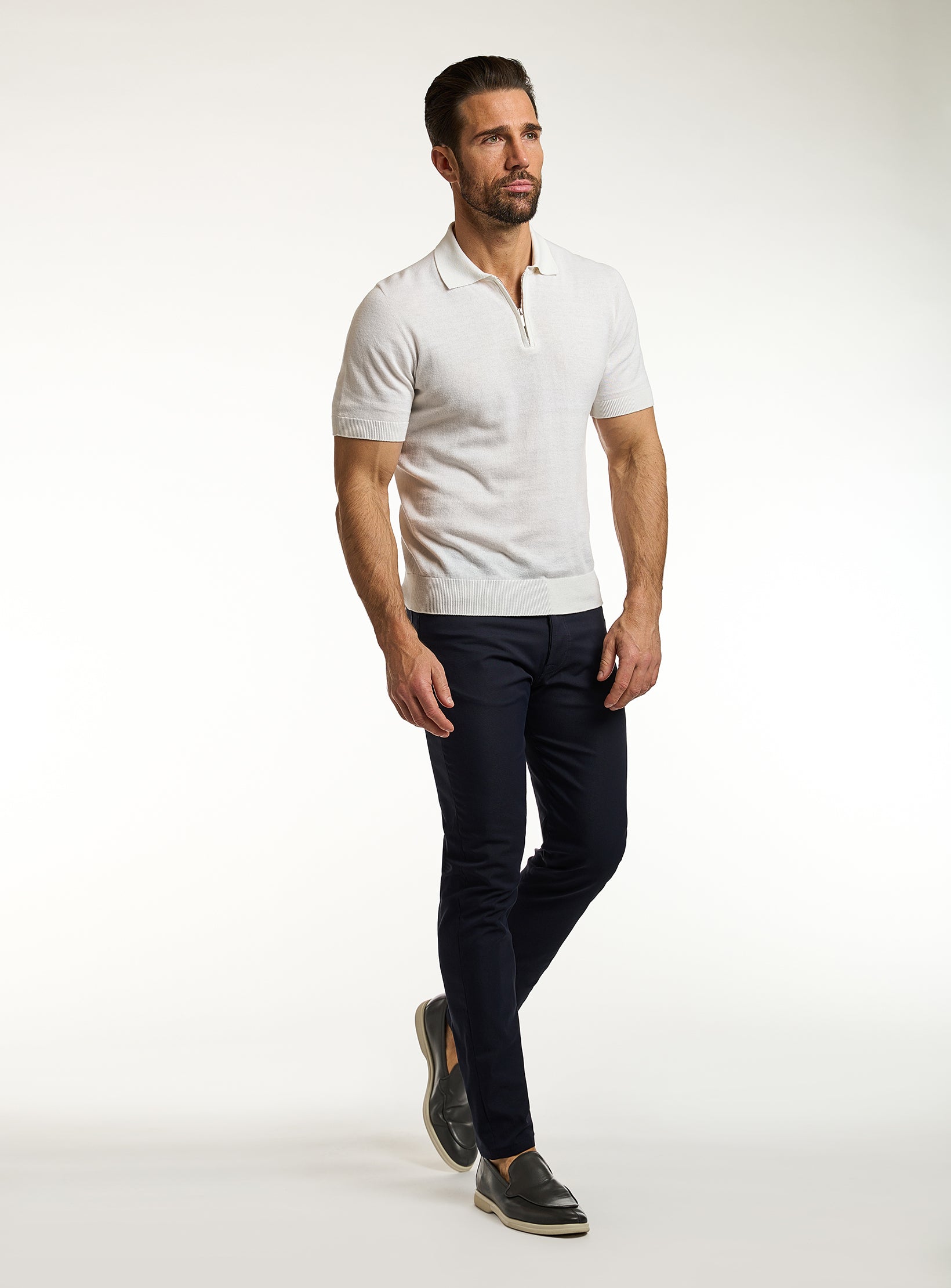 Refined Cashmere & Cotton Half-Zip T-Shirt