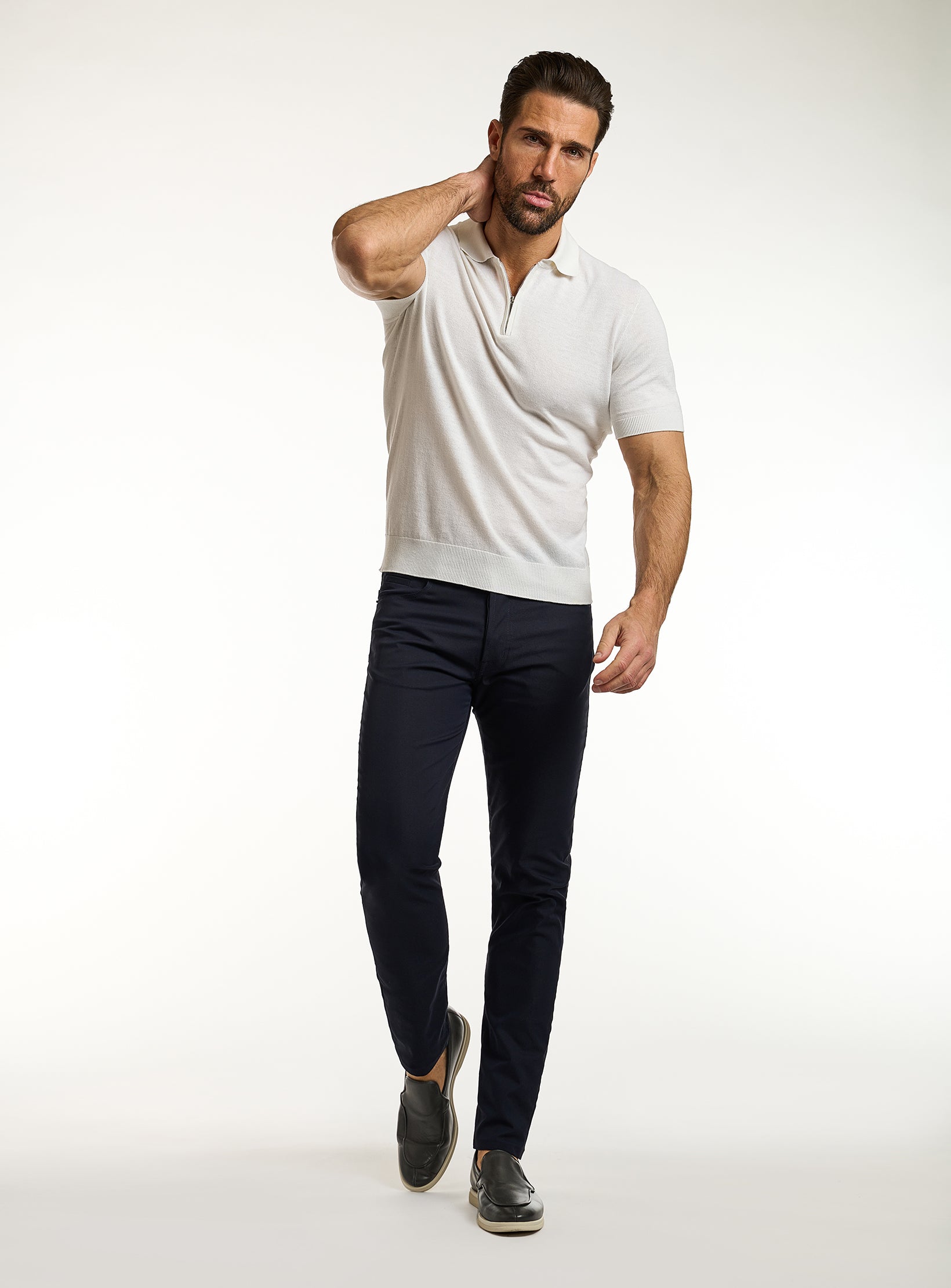 Refined T-Shirt Cashmere & Cotton Half Zip