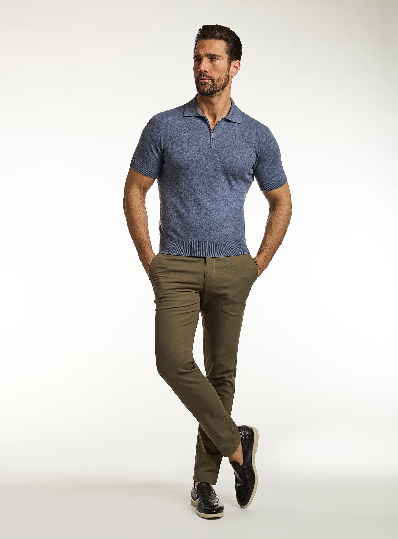 Refined Cashmere & Cotton Half-Zip T-Shirt