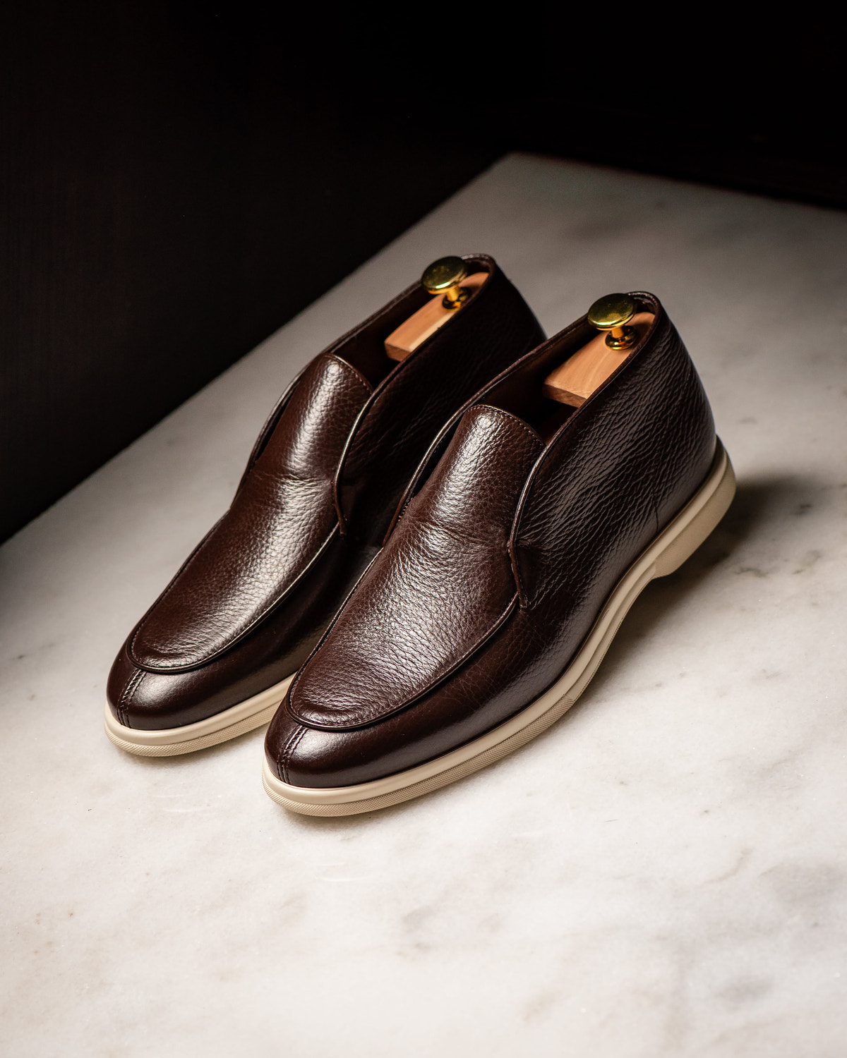 Consiglieri: dark brown mid-top loafers with a contrasting sole