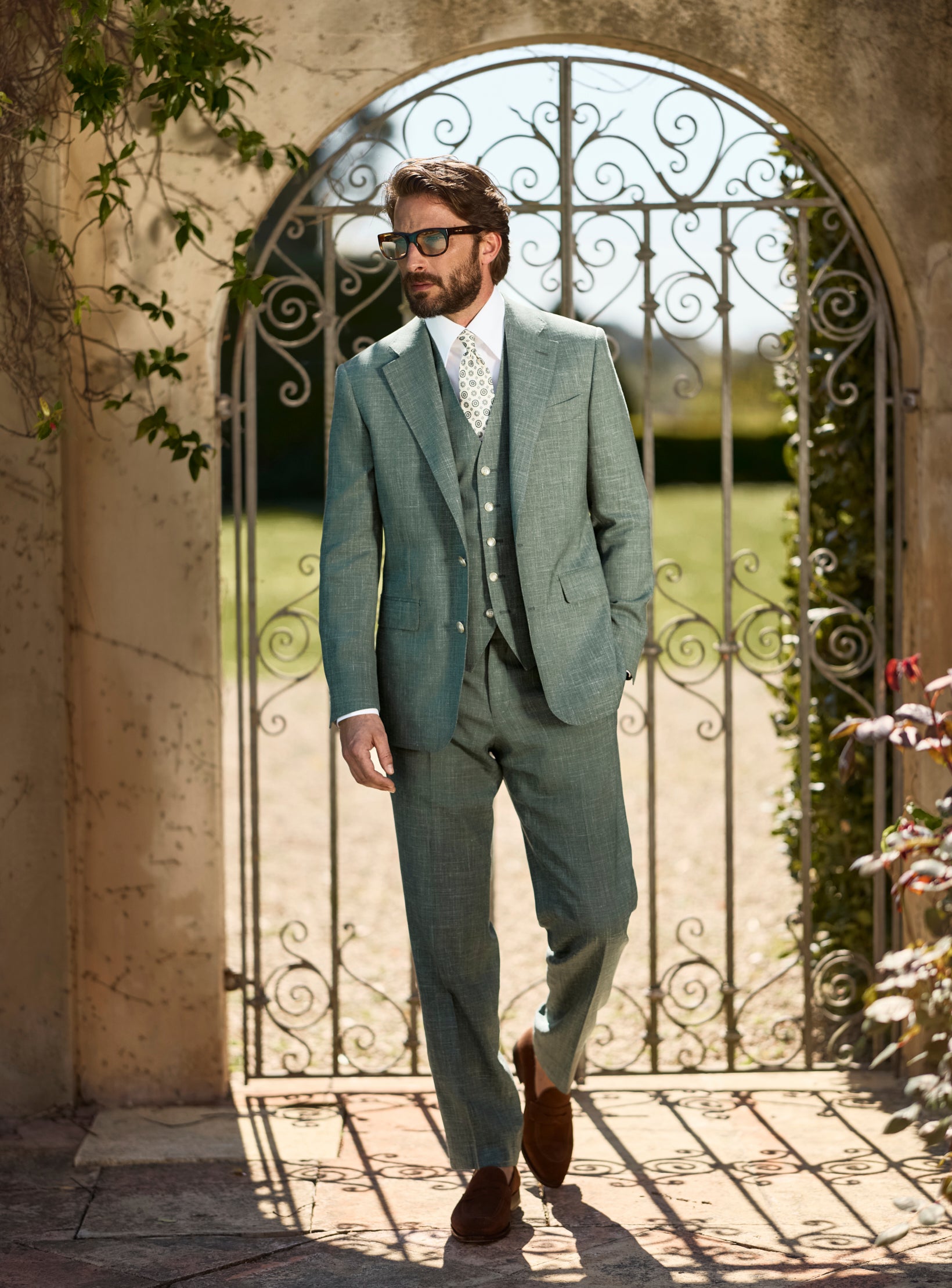 Capri Sage Suit | Loro Piana
