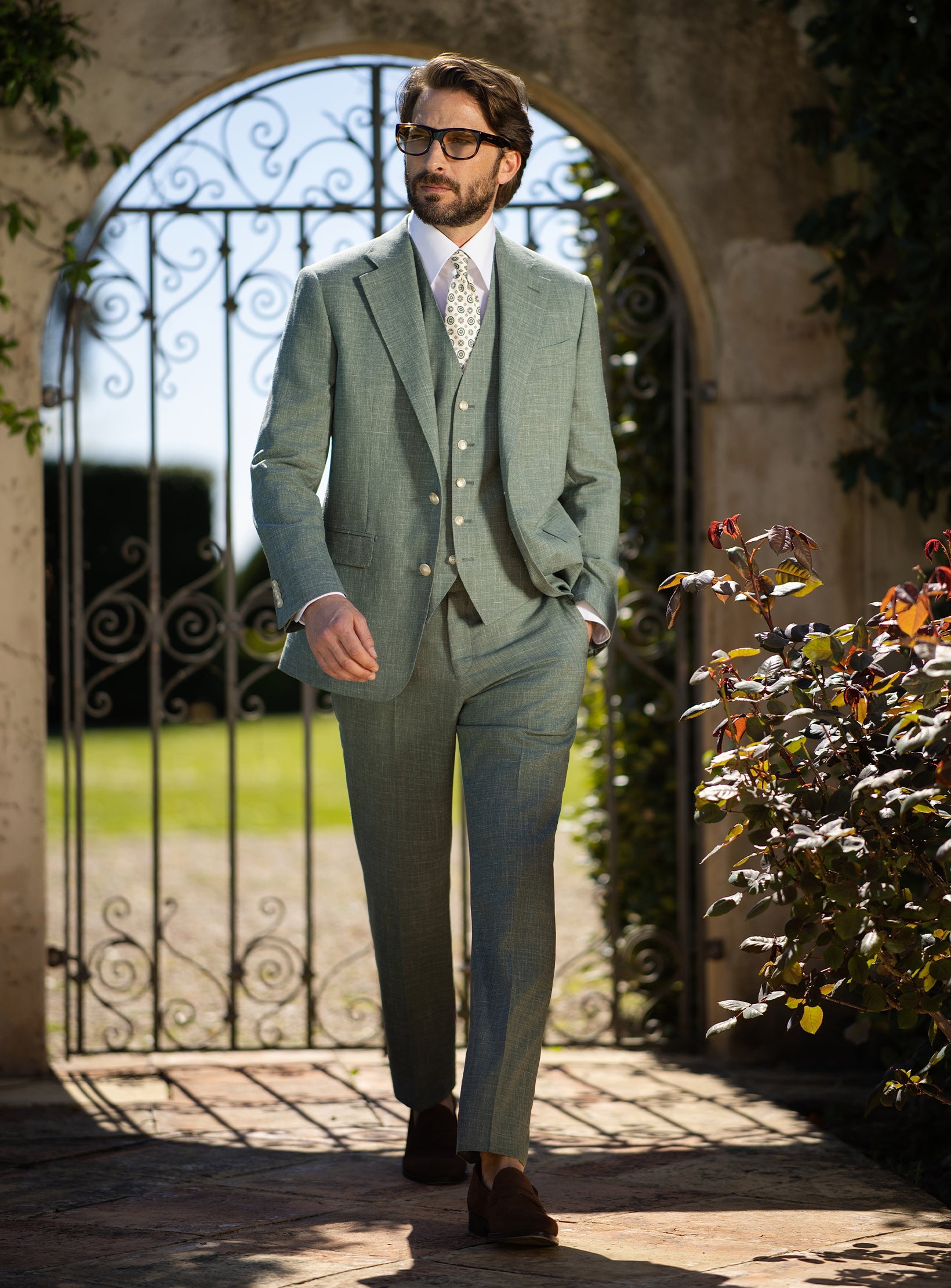 Capri Sage Suit | Loro Piana