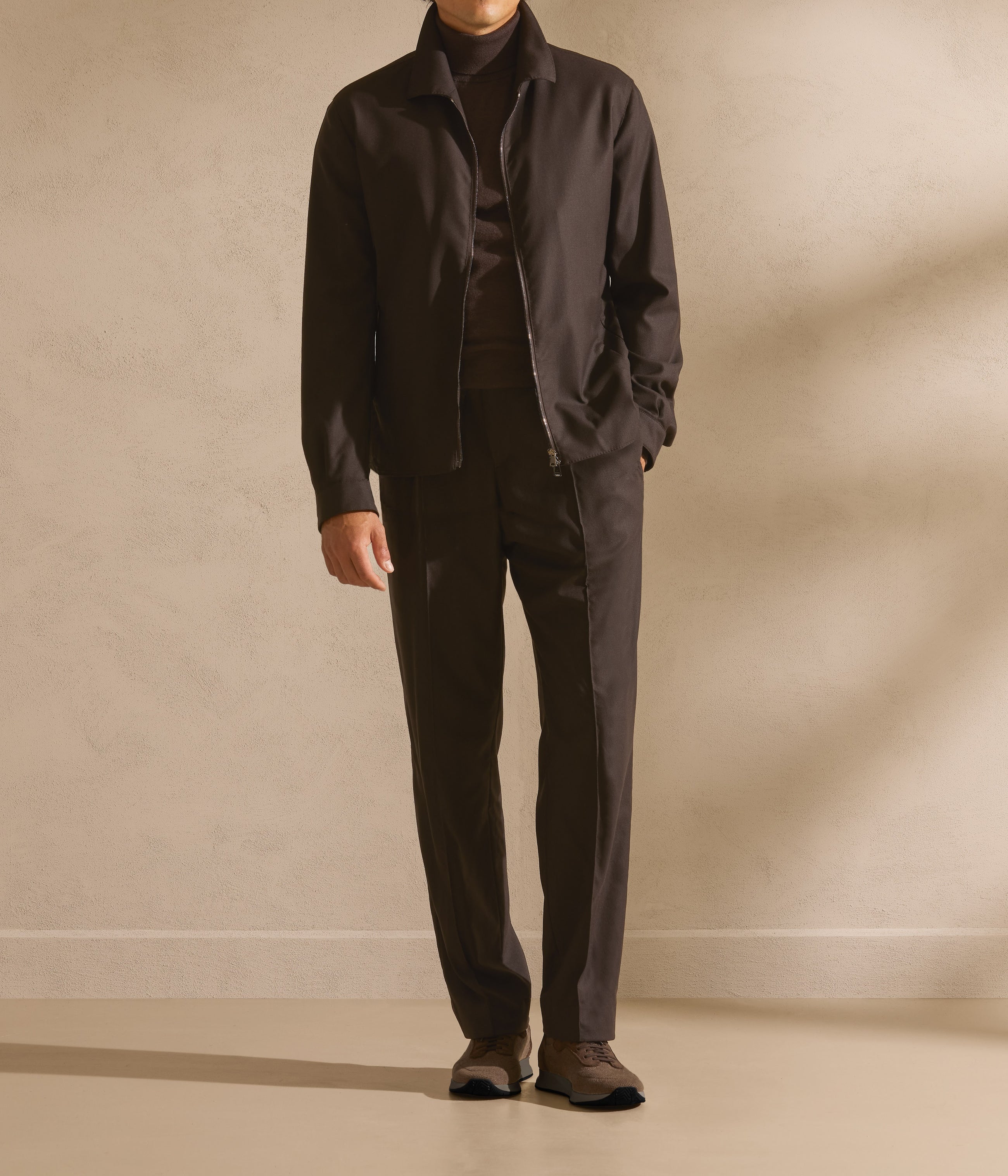 A technical take on the track silhouette, in deep end-of-day tones.