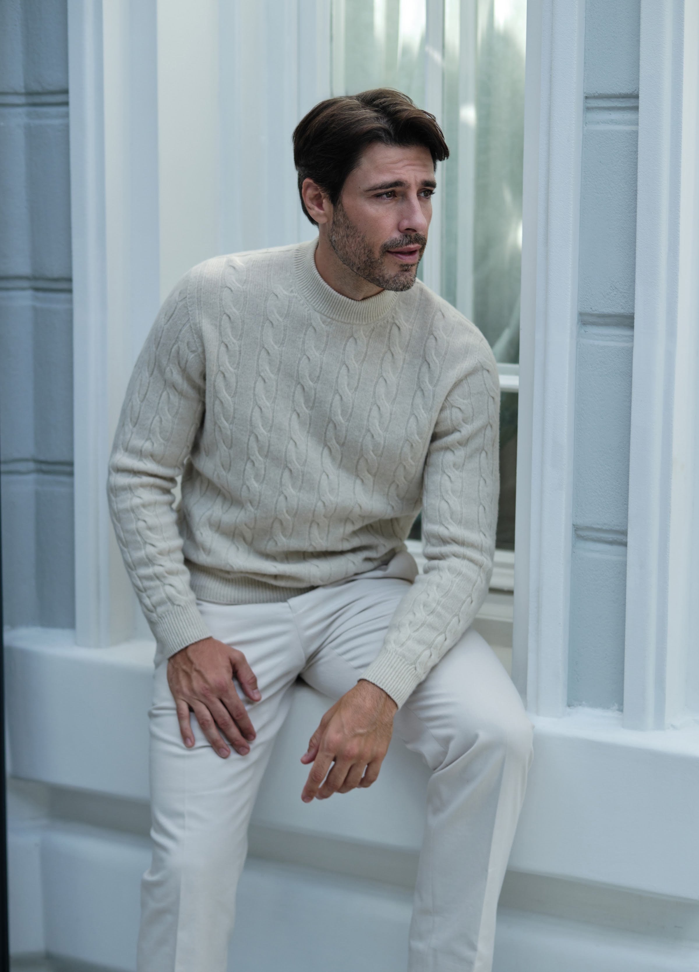 Consiglieri knitwear in fine yarns and the season's calm shades.