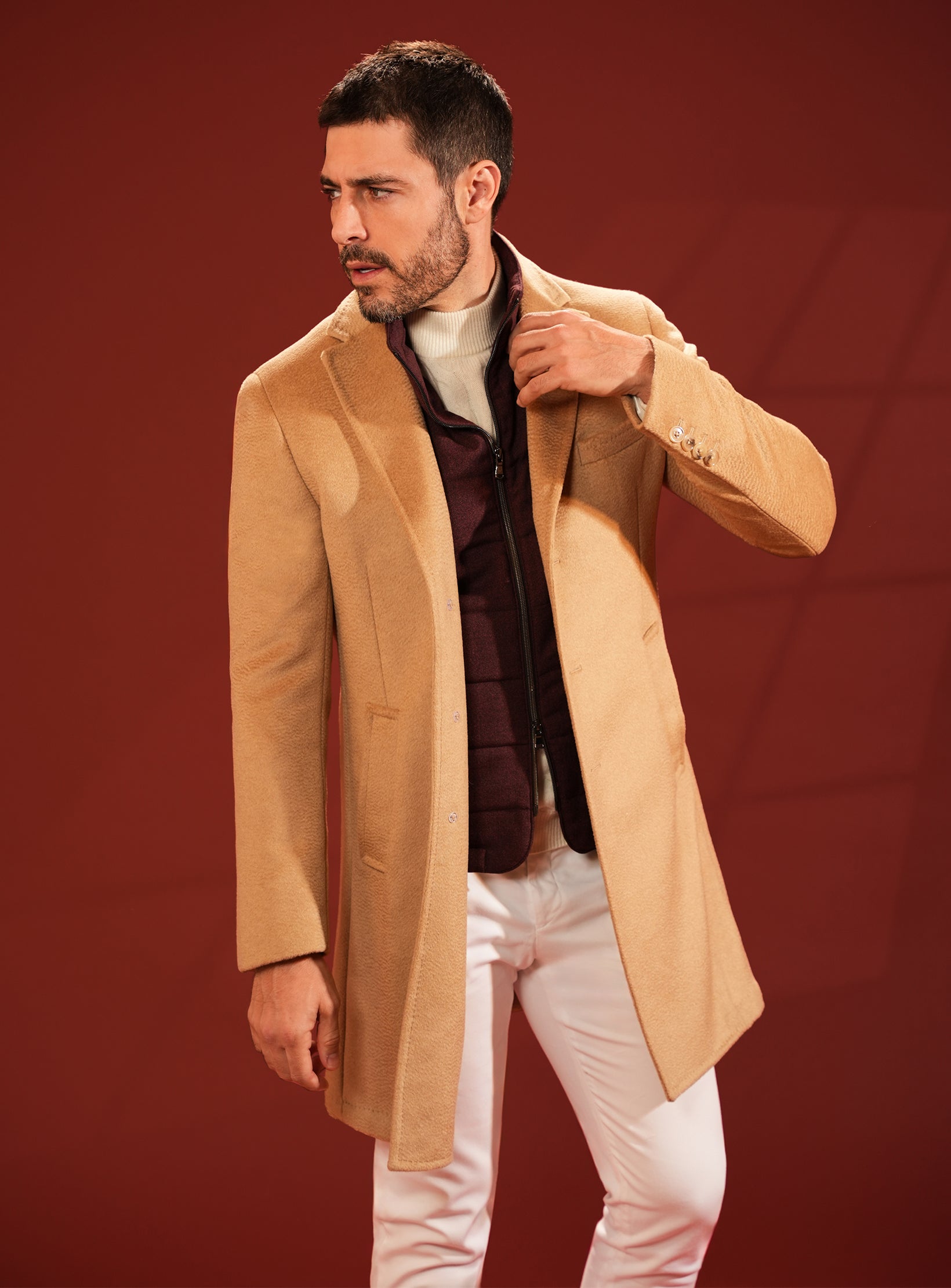 The Savile Row Camel Overcoat