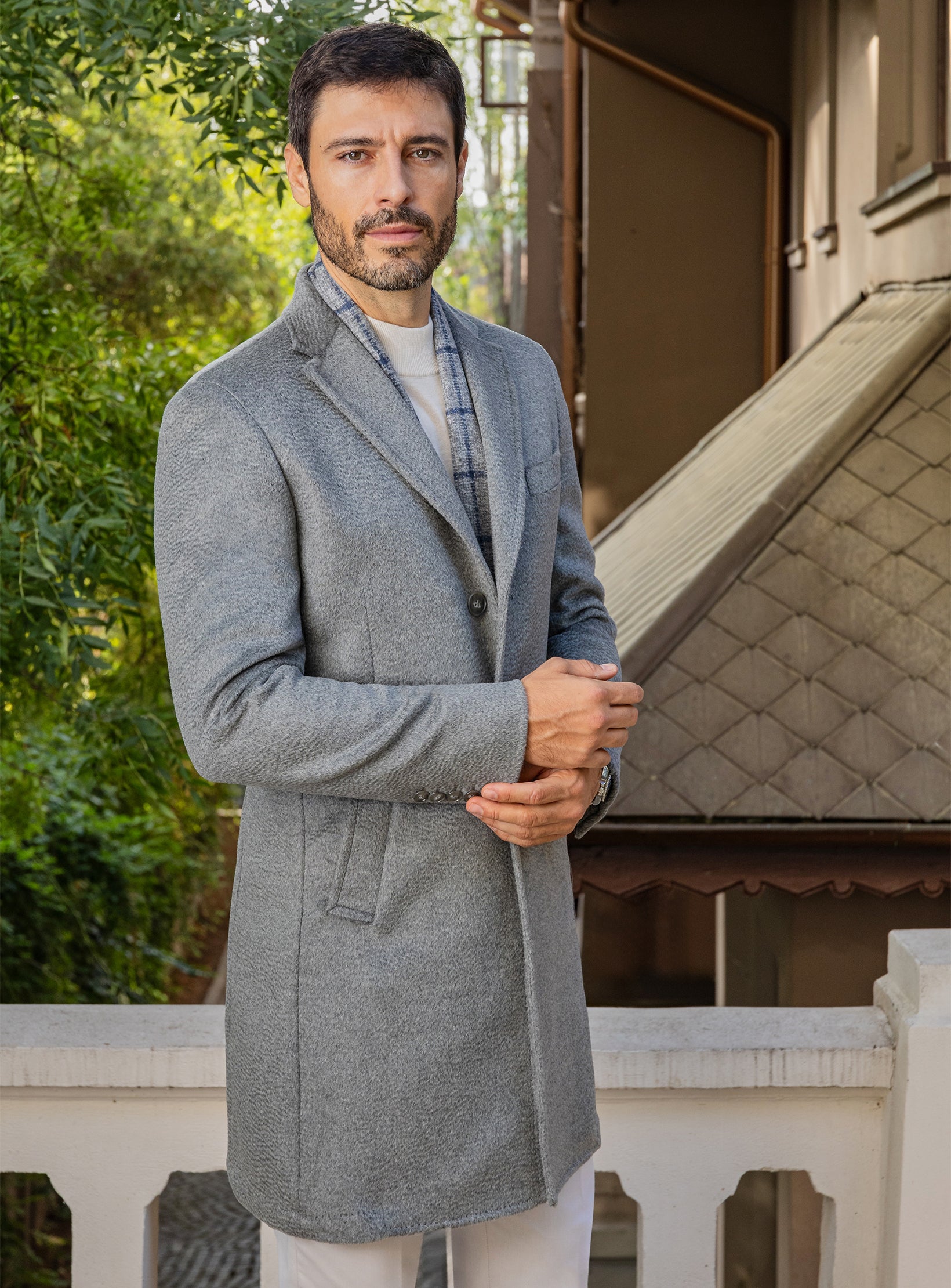 The Grey Majesty: Royal Elegance Wool Overcoat