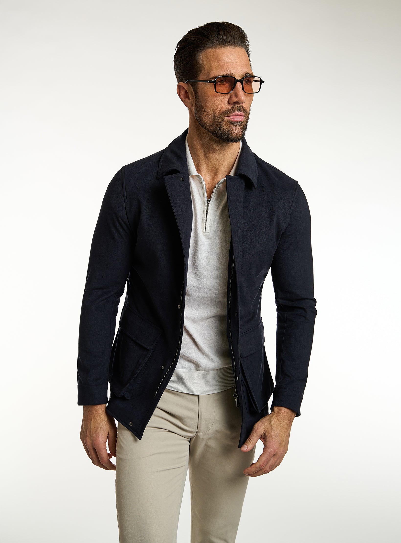 Suede Elegance Utility Jacket