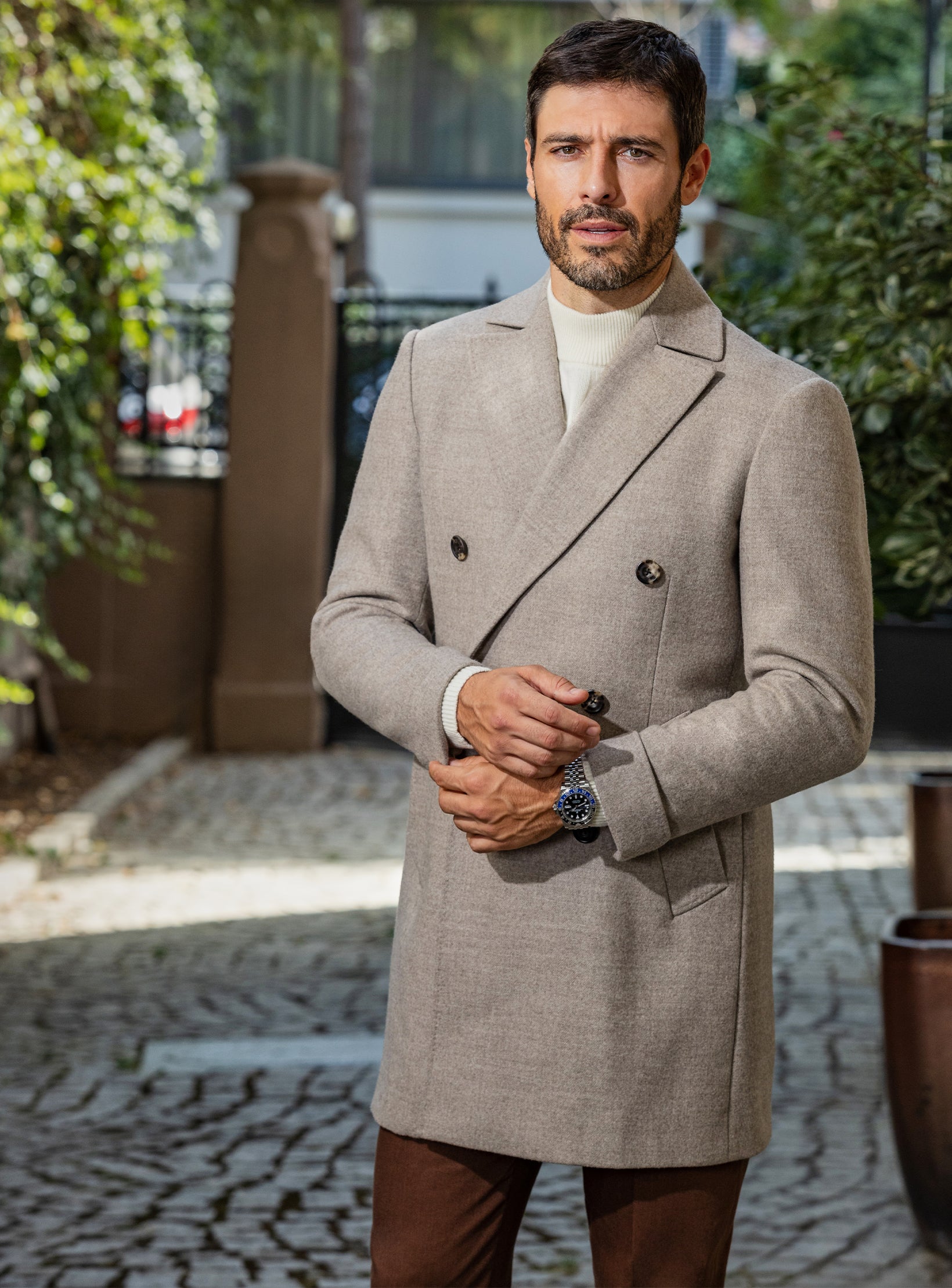 The Grey Majesty: Royal Elegance Wool Overcoat