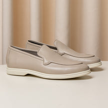 Consiglieri: beige loafers with a smooth finish and cream soles
