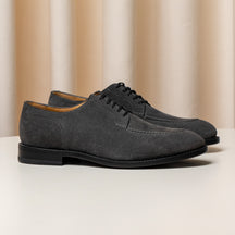 Consiglieri: grey lace-up shoes with a velvety texture