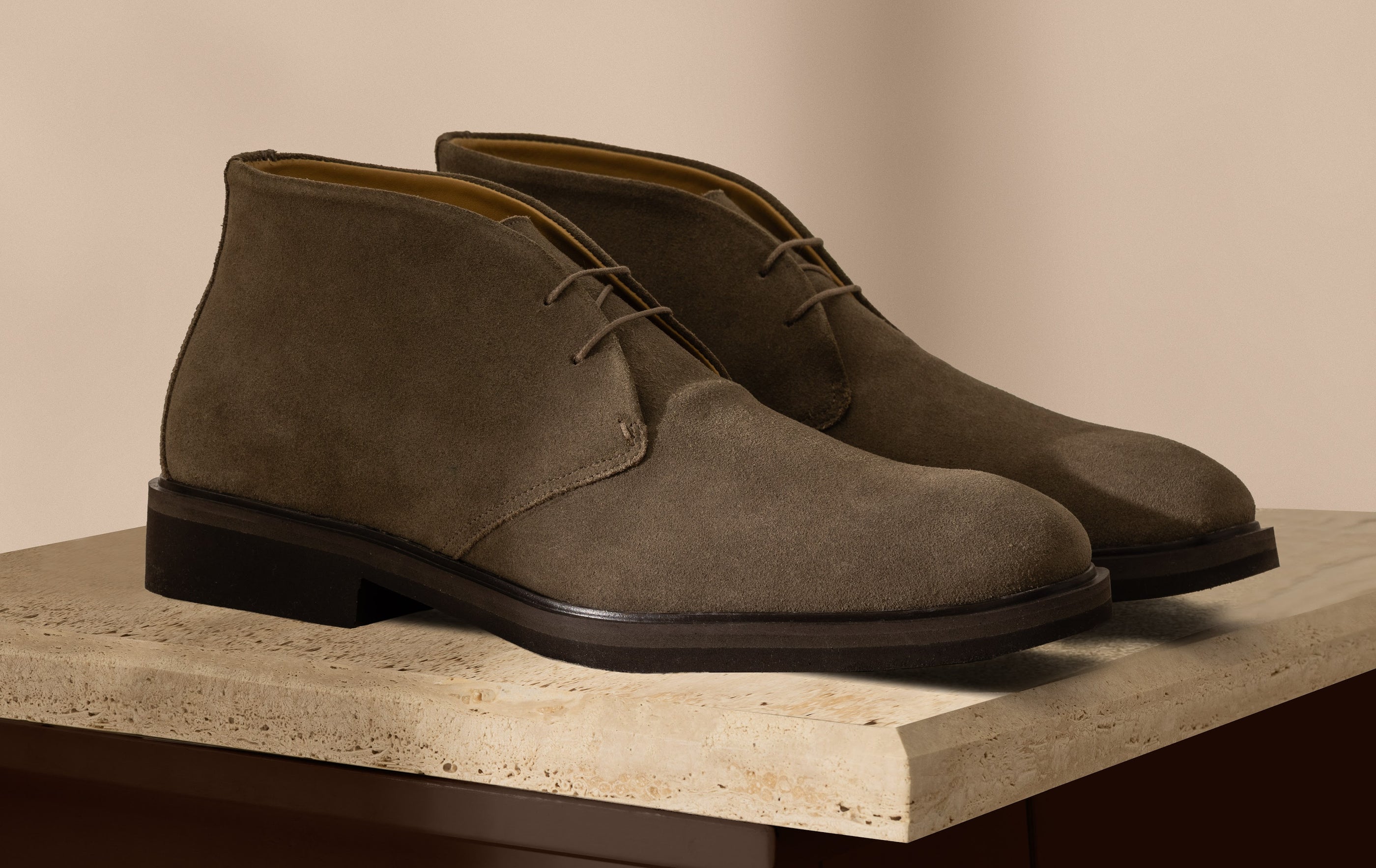 Made-to-Order chukka boots in natural tones, made for every day.
