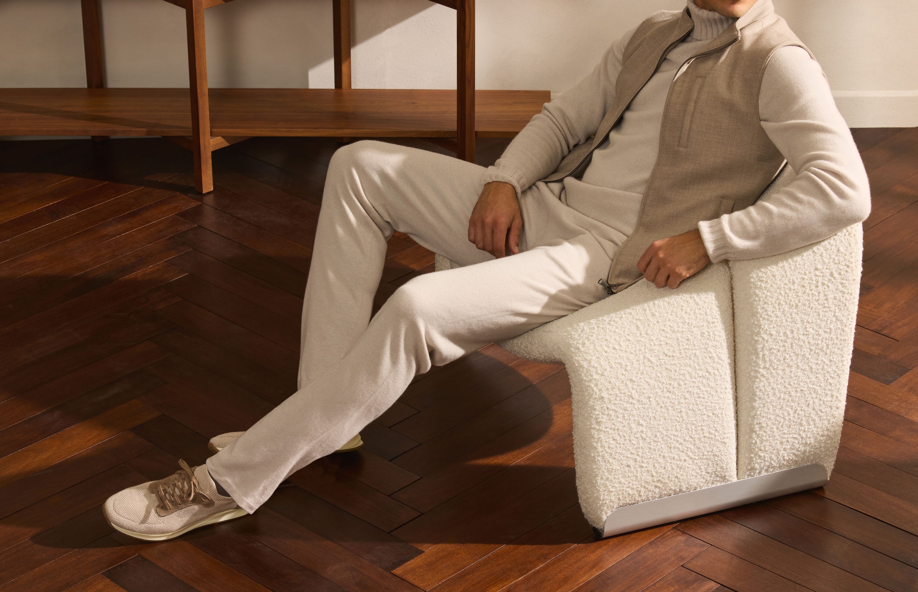 Ivory layers in fine textures, worn with natural ease.