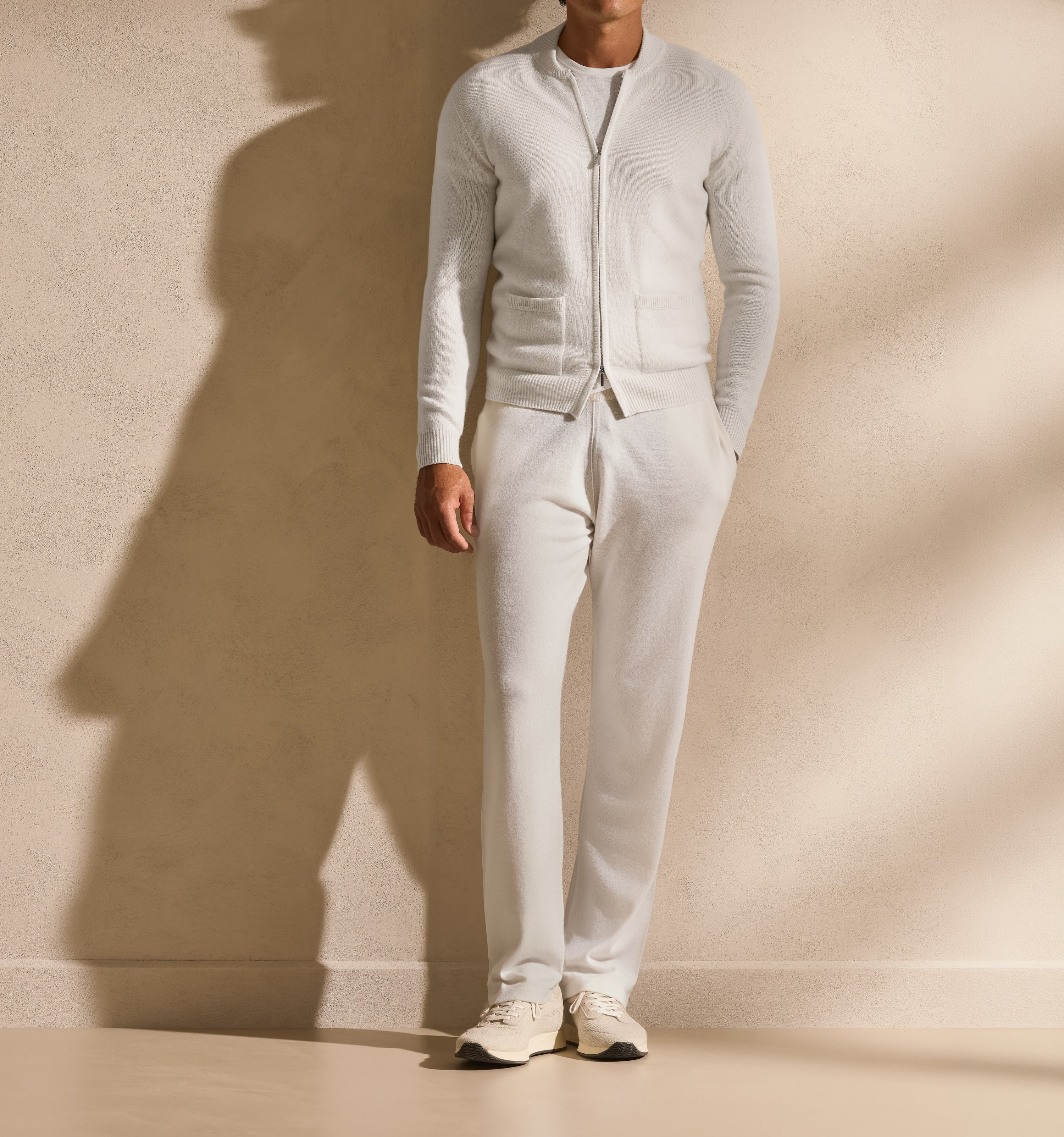 Luxury Leisurewear in ivory shades — the unhurried start of the weekend.