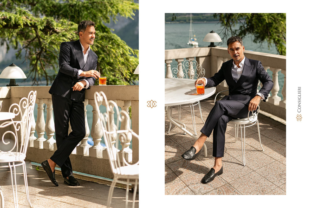 Black Consiglieri tuxedo with a bow tie in two evening looks