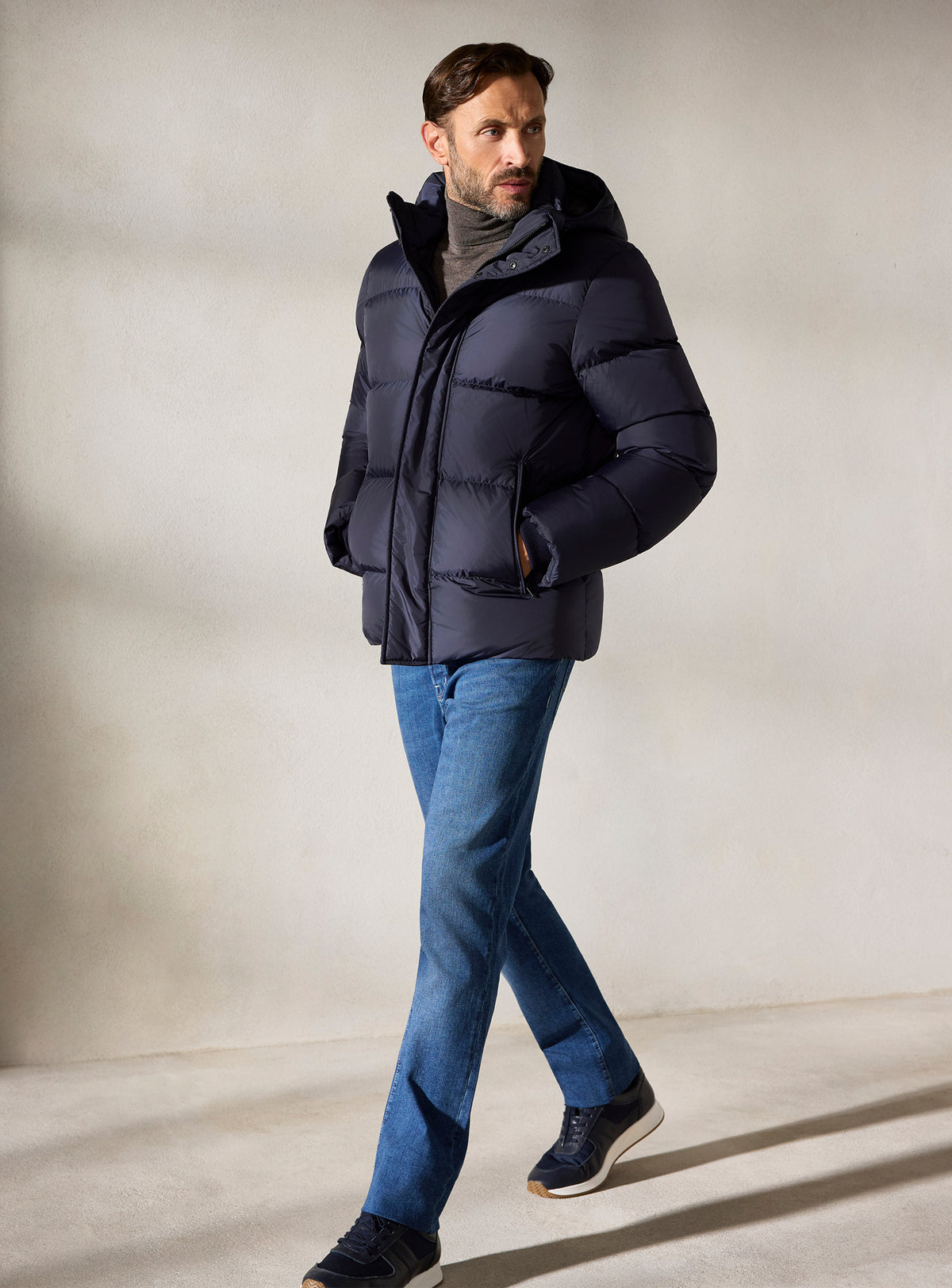 The Navy Hooded Jacket
