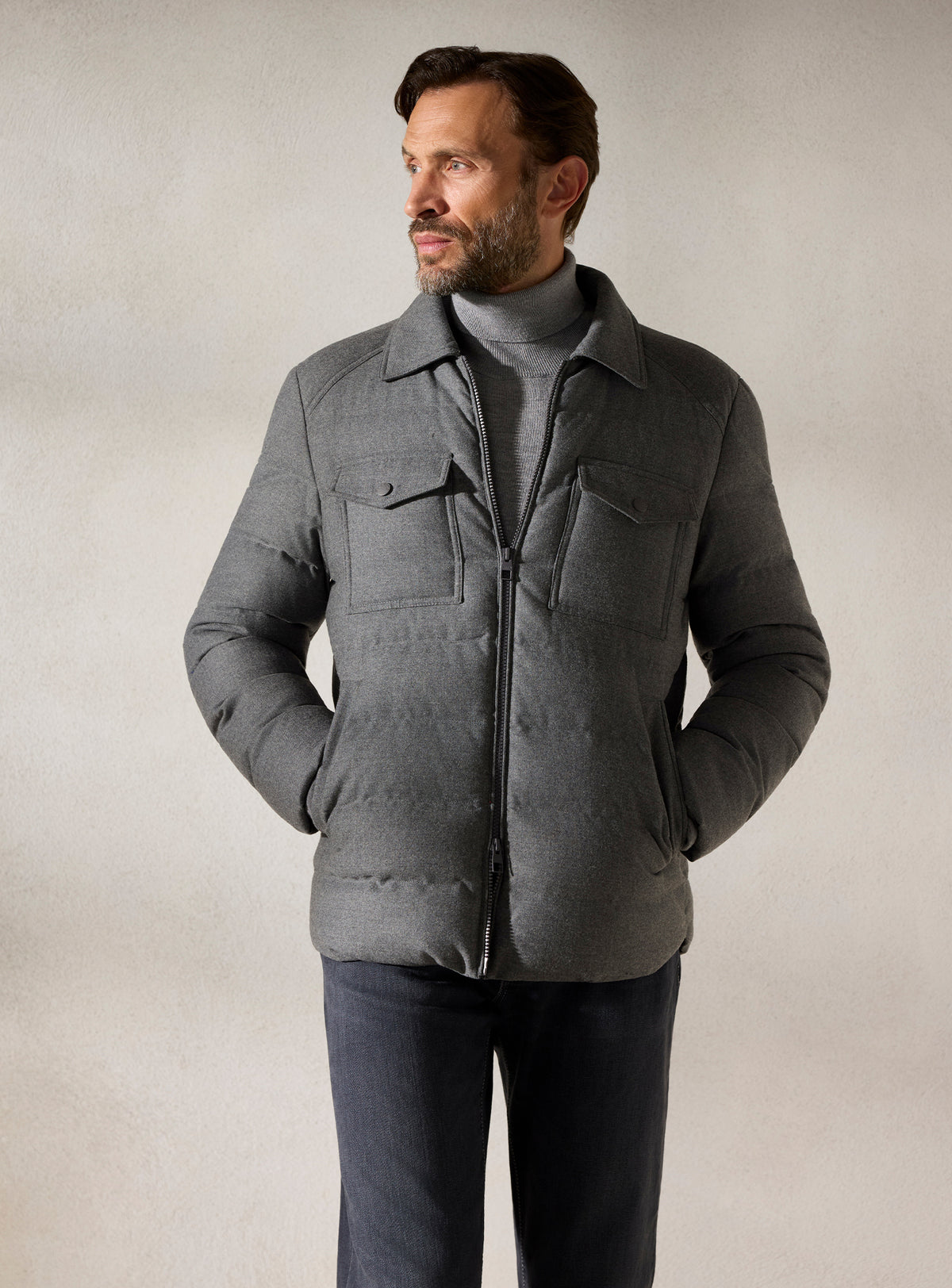 The Grey Quilted Overshirt