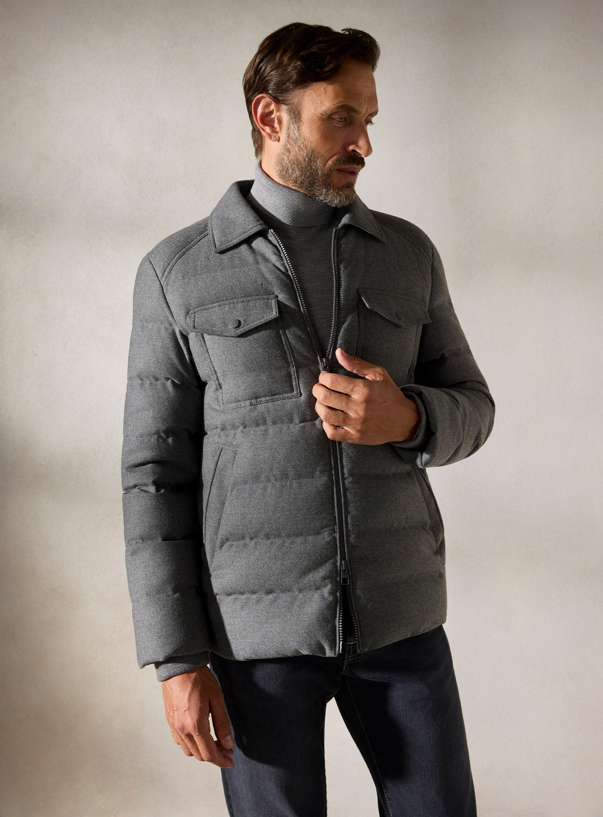The Grey Quilted Overshirt
