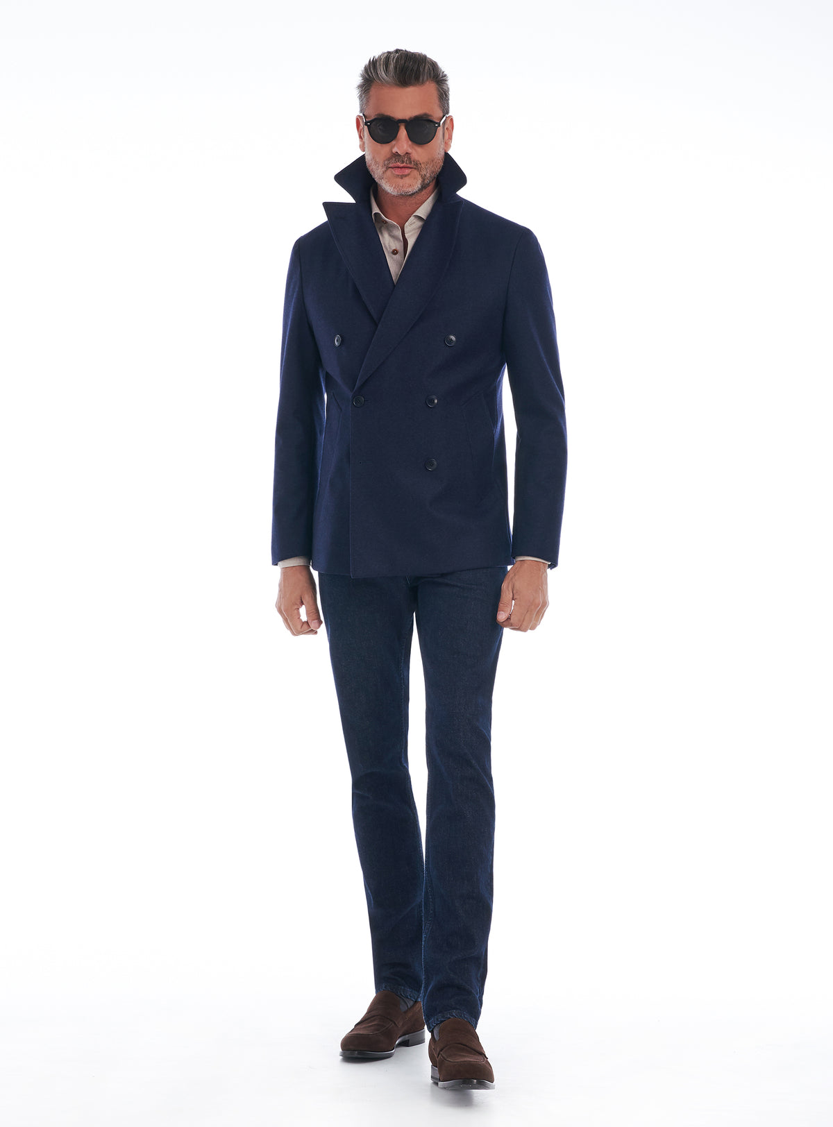 Consiglieri Zurich: double-breasted navy peacoat