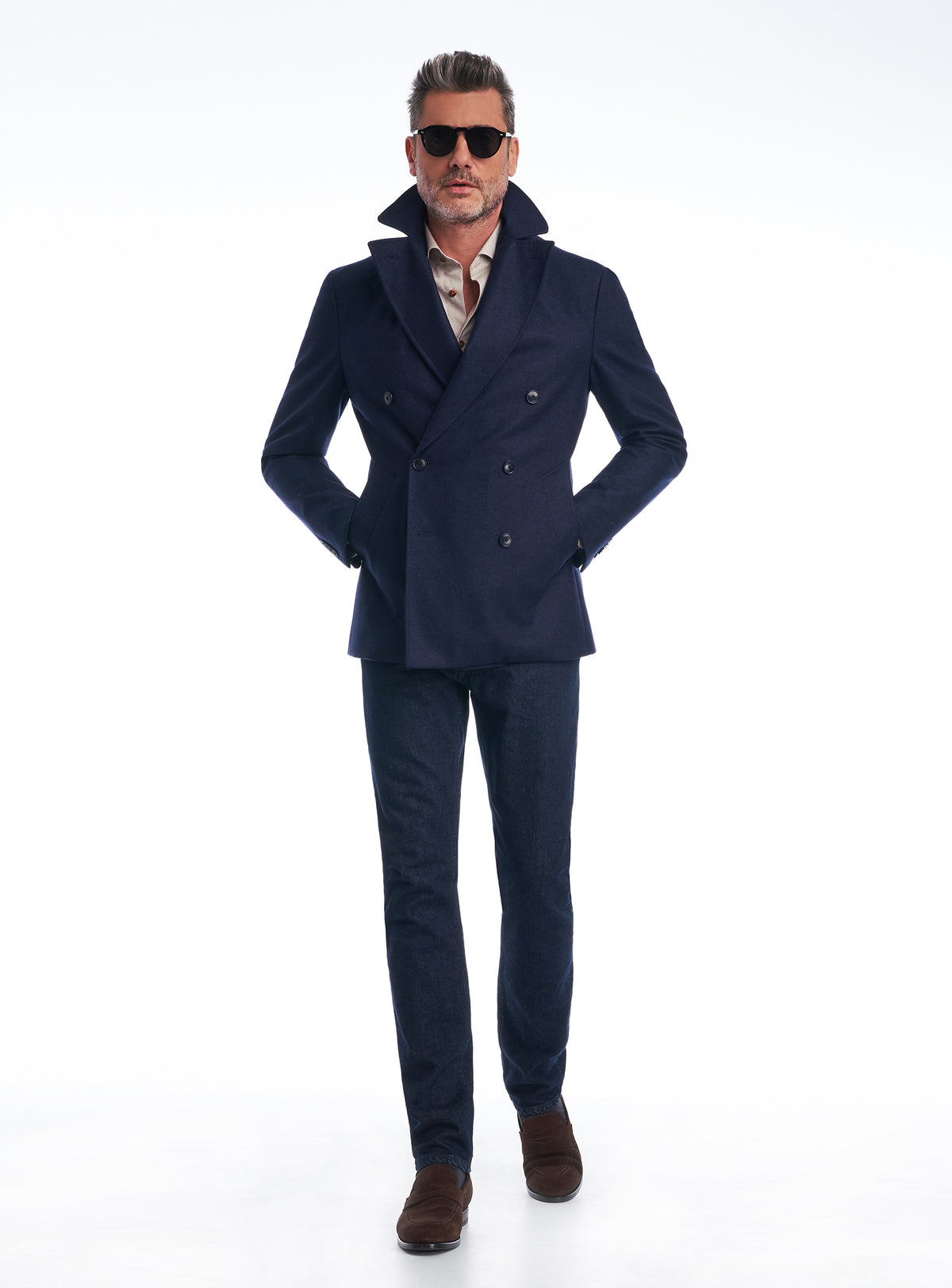Consiglieri Zurich: double-breasted navy peacoat