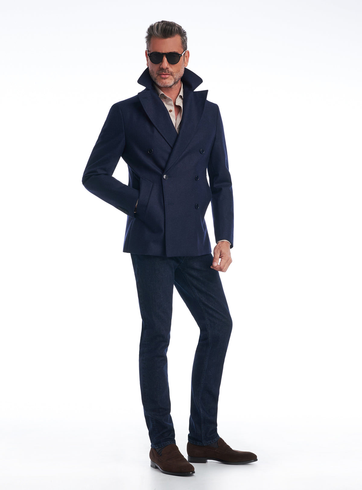 Consiglieri Zurich: double-breasted navy peacoat