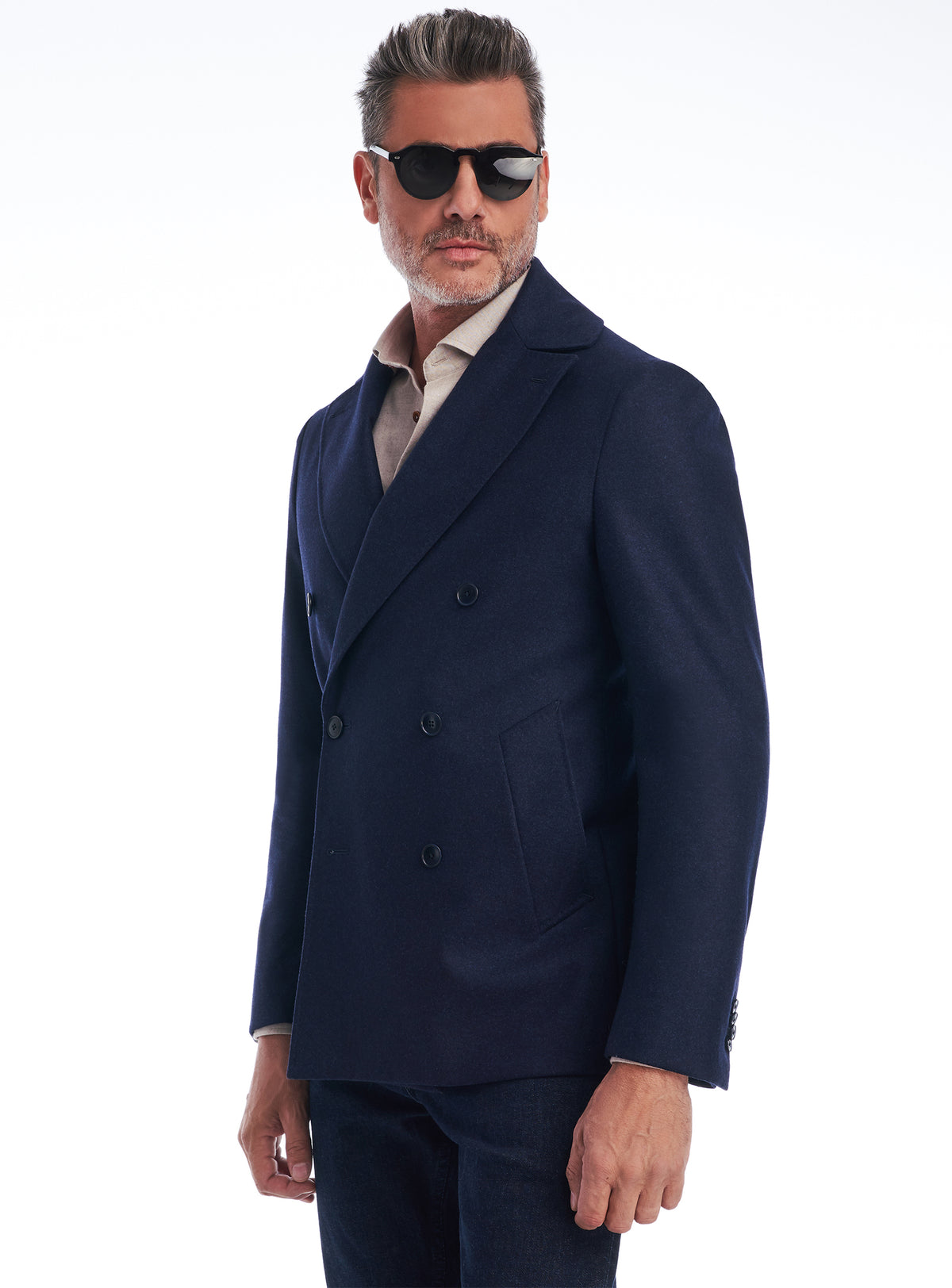 Consiglieri Zurich: double-breasted navy peacoat
