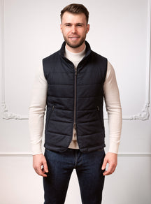 Consiglieri Menton: dark navy quilted zip-front gilet